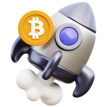 BTC Rocket  3D Icon