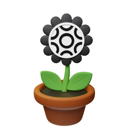 Btrst Crypto Plant Pot  3D Icon