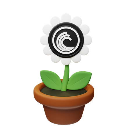 Btt Crypto Plant Pot  3D Icon