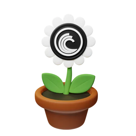 Btt Crypto Plant Pot  3D Icon