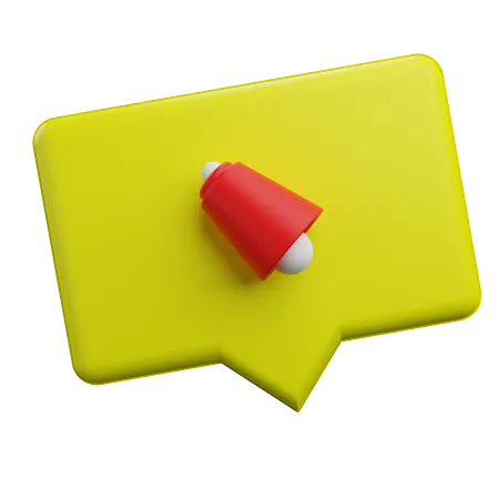 3 D Render Yellow Bubble And Bell With Transparent Background 3D Icon