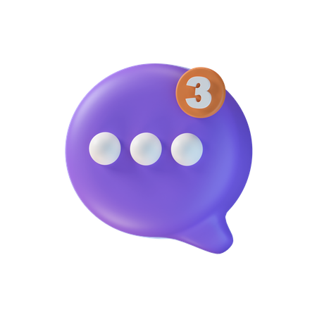 Bubble-Chat-Benachrichtigung  3D Icon