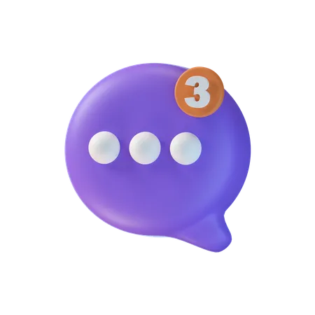 Bubble-Chat-Benachrichtigung  3D Icon