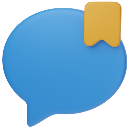 Bubble Chat Bookmark  3D Icon