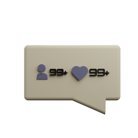 Bubble Chat love  3D Icon