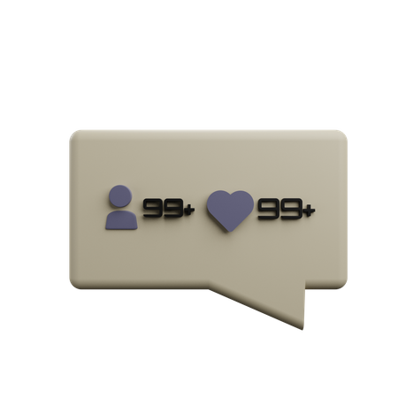 Bubble Chat love 3D Icon