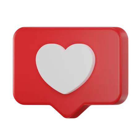 Bubble Chat Love Heart Shape 3D Icon