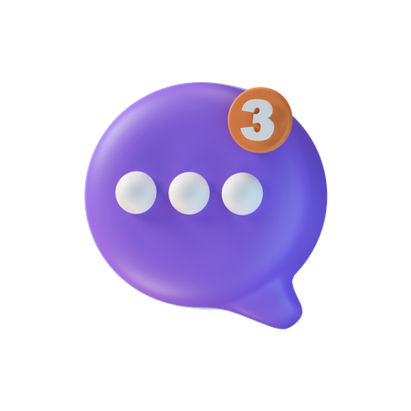 Bubble Chat Notification  3D Icon