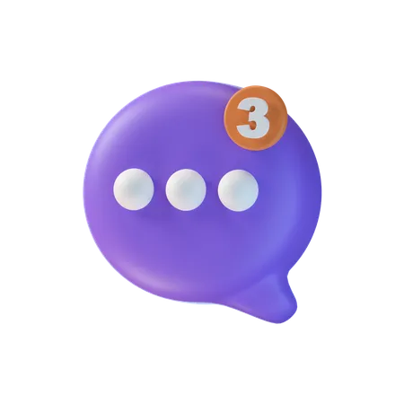 Bubble Chat Notification  3D Icon