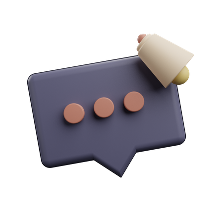 Bubble chat with bell  3D Icon