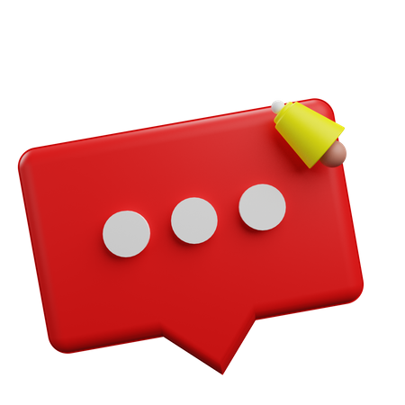Bubble Chat with bell  3D Icon