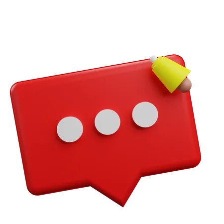 Bubble Chat with bell  3D Icon