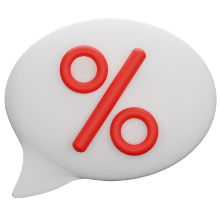Bubble Chat With Percent Sign  3D Icon