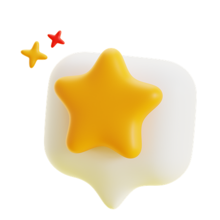 Bubble chat with star  3D Icon