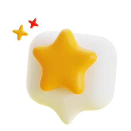 Bubble chat with star  3D Icon