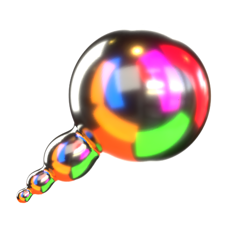 Bubble Holographic Shapes  3D Icon