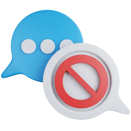 Bubble messages are blocked 3D Icon