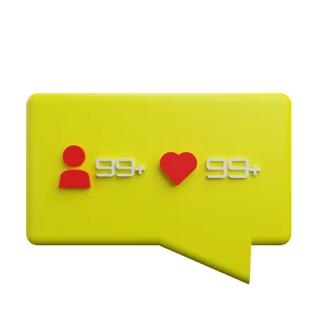 3 D Render Yellow Bubble Notification With Transparent Background 3D Icon