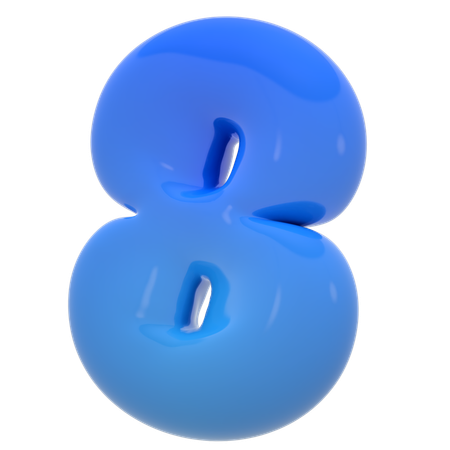 Bubble number eight  3D Icon