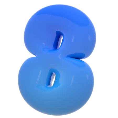 Bubble Number Eight Illustration In 3 D Design 3D Icon