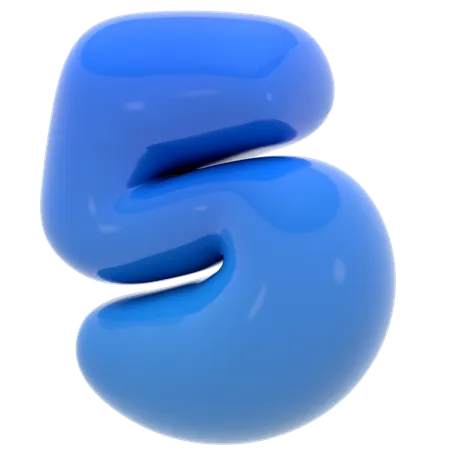 Bubble Number Five Illustration In 3 D Design 3D Icon