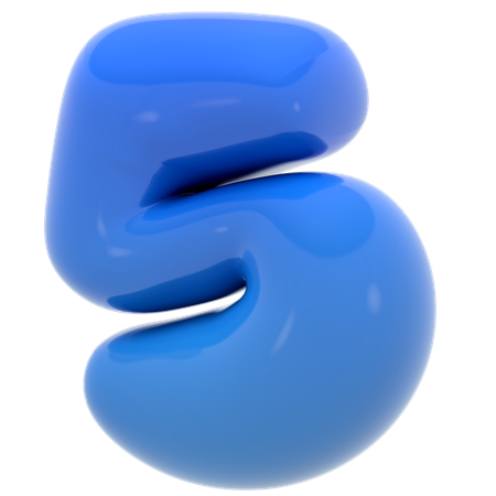 Bubble number five  3D Icon