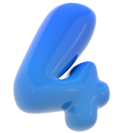 Bubble number four  3D Icon