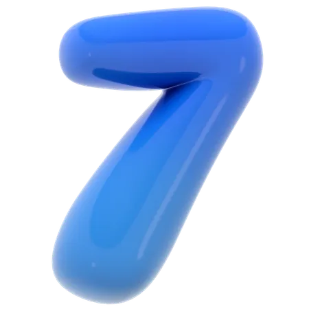 Bubble number seven  3D Icon