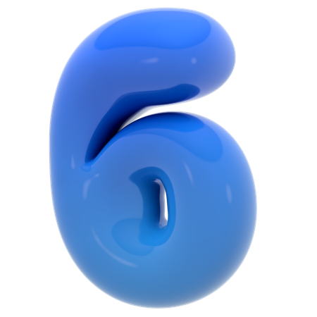 Bubble number six  3D Icon
