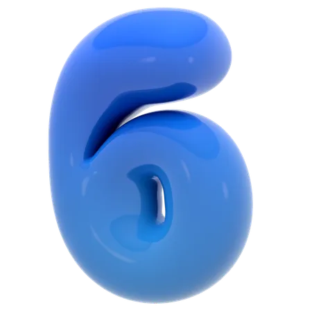 Bubble Number Six Illustration In 3 D Design 3D Icon