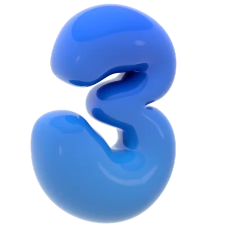 Bubble Number Three Illustration In 3 D Design 3D Icon