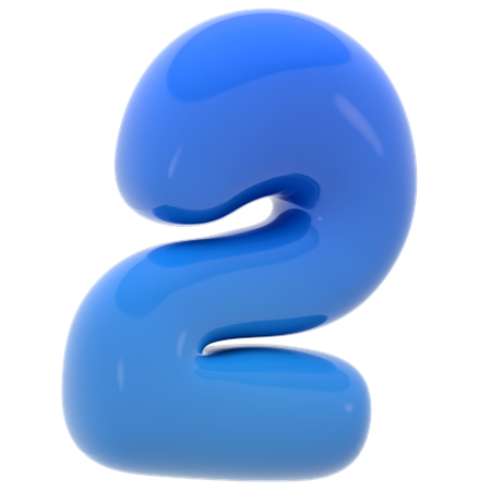 Bubble number two  3D Icon