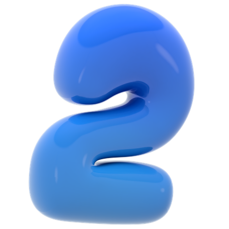 Bubble number two  3D Icon