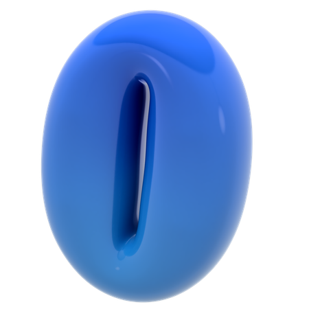 Bubble number zero  3D Icon