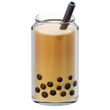 Bubble Tea Clear Glass  3D Icon