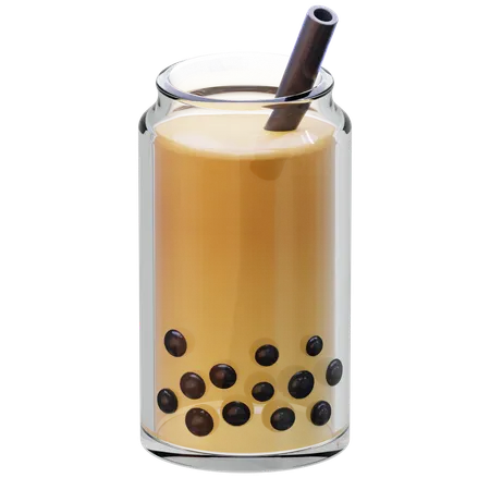 Bubble Tea Clear Glass  3D Icon