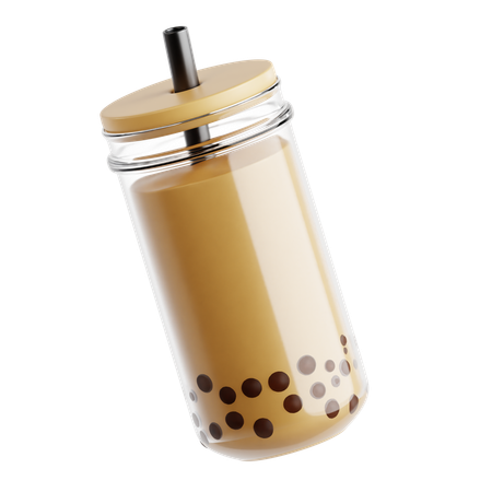 Bubble Tea On A Tall Glass  3D Icon