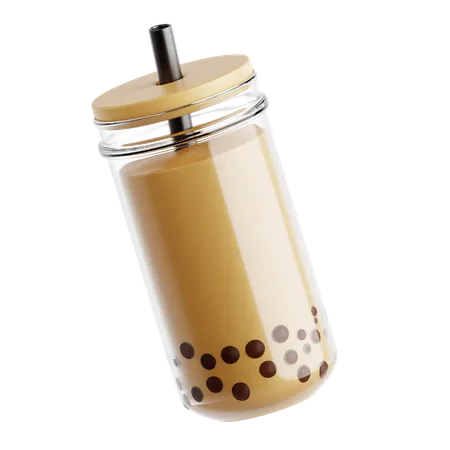 Bubble Tea On A Tall Glass  3D Icon