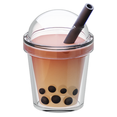 Bubble Tea Transparent Cup  3D Icon