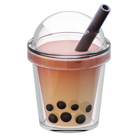 Bubble Tea Transparent Cup  3D Icon
