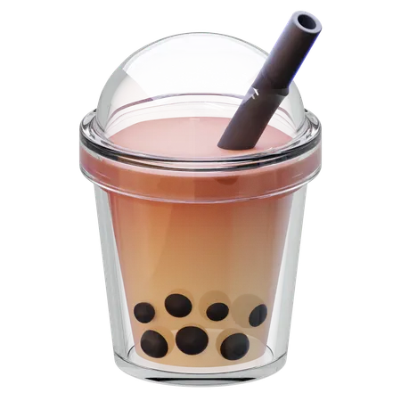 Bubble Tea Transparent Cup  3D Icon