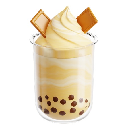 Bubble Tea With Biscuits  3D Icon