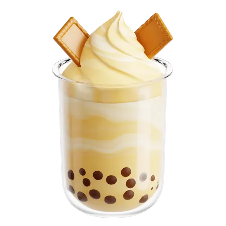 Bubble Tea With Biscuits  3D Icon