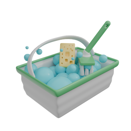 Bubbles Bucket  3D Icon