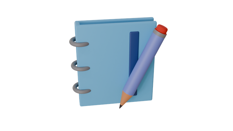 Buch Bleistift  3D Icon