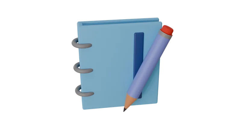 Buch Bleistift  3D Icon