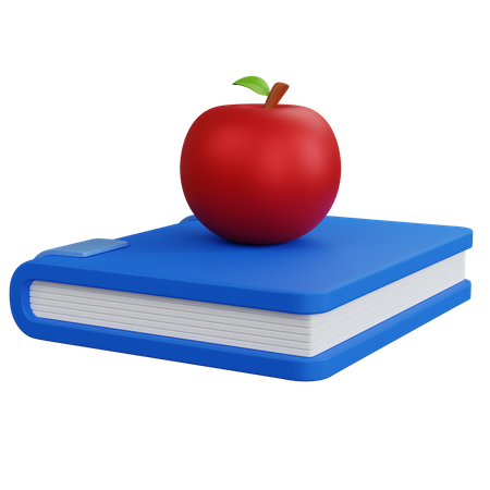 Buch und Apfel  3D Icon