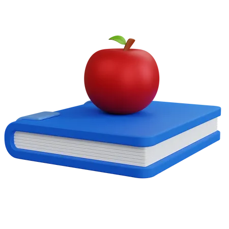 Buch und Apfel  3D Icon