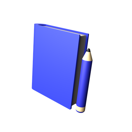 Buch und Bleistift  3D Icon