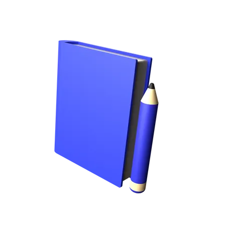 Buch und Bleistift  3D Icon